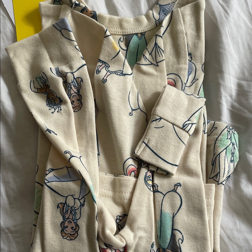 GAP Baby Disney Princess PJ Cream Blue organic cotton snug size 6-12 months - Picture 7 of 7